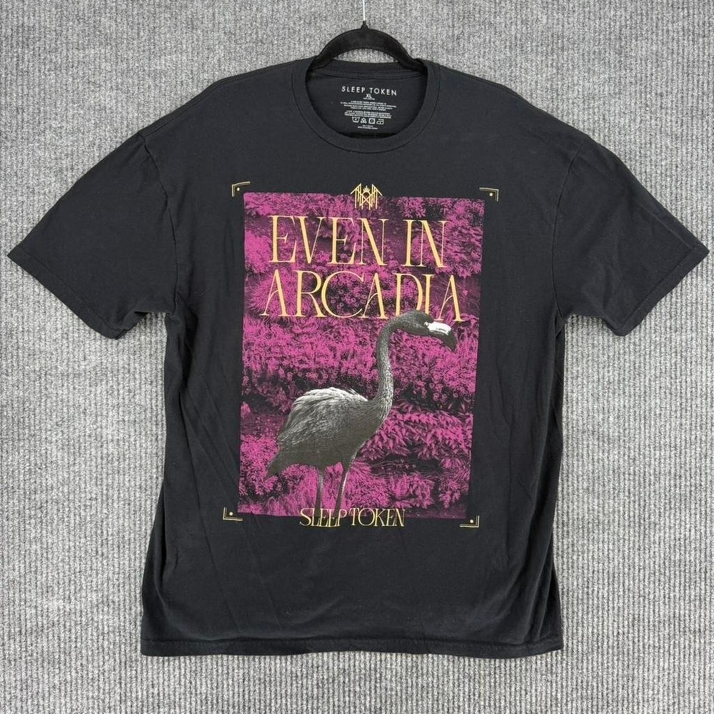 Sleep Token Even in Arcadia flamingo graphic band tee black XL 2025 tour merch